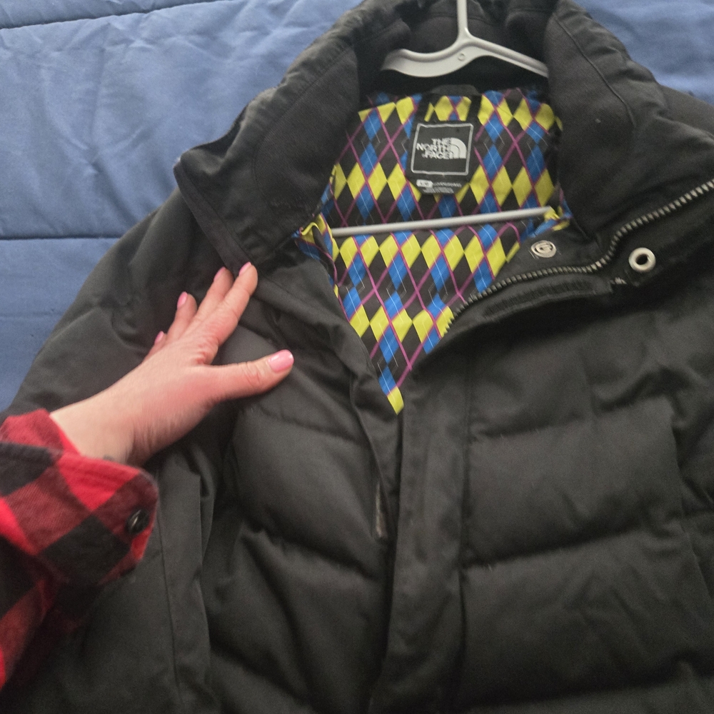 The North Face Black Jacket with Argyle Lining
